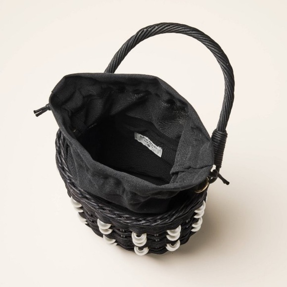 Kate Spade x Target NWT Pearl Embellished Wicker Basket Bucket Bag - Picture 3 of 12
